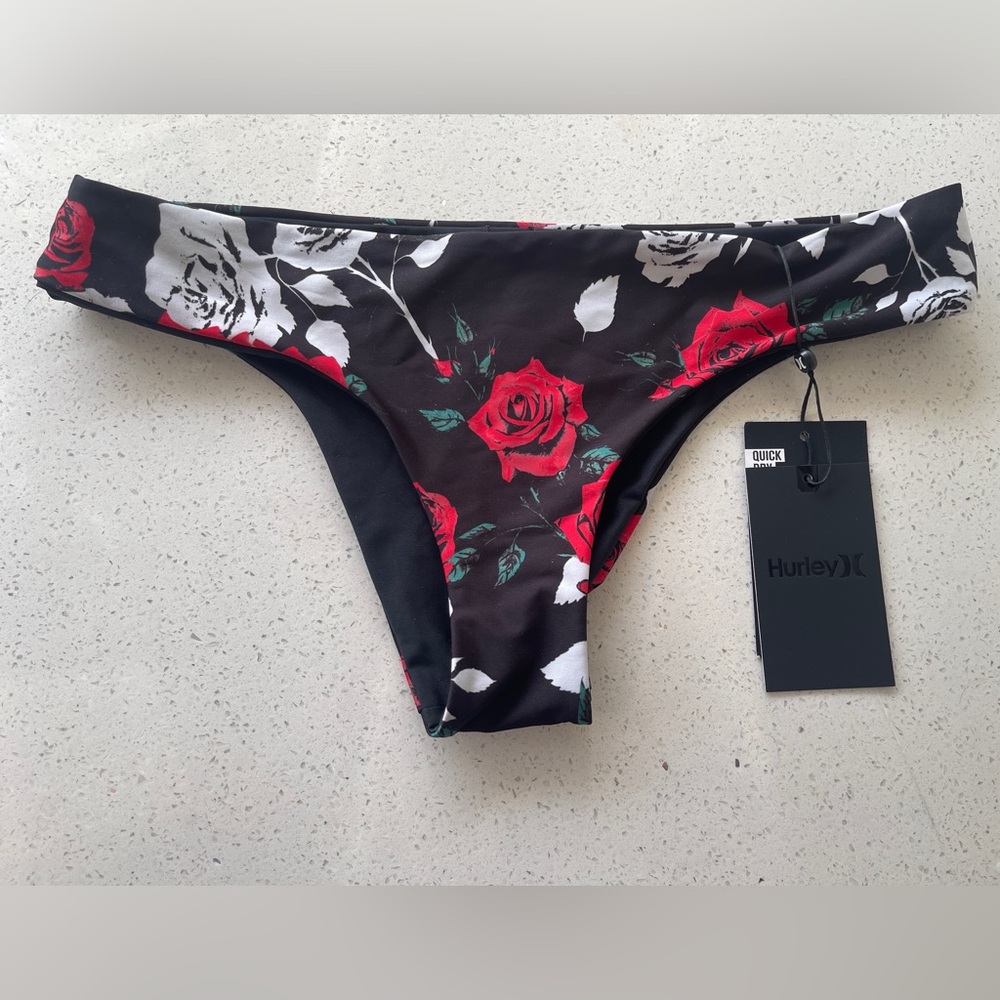 Hurley Floral Bikini Bottoms Size M - Picture 2 of 3